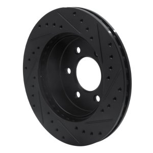 Dodge Durango Brake Rotor (1) - Front Left - R1 Concepts - Drilled & Slotted - Black - `97-`02